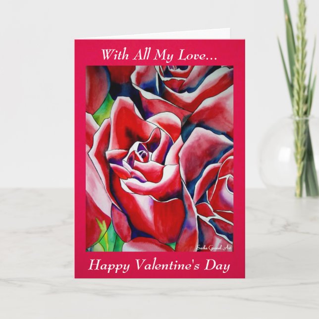 Roses Roses Roses Roses Avec Tout Mon Amour Carte  (Devant)
