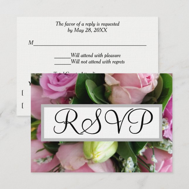 Roses roses roses RSVP de mariage (Devant / Derrière)