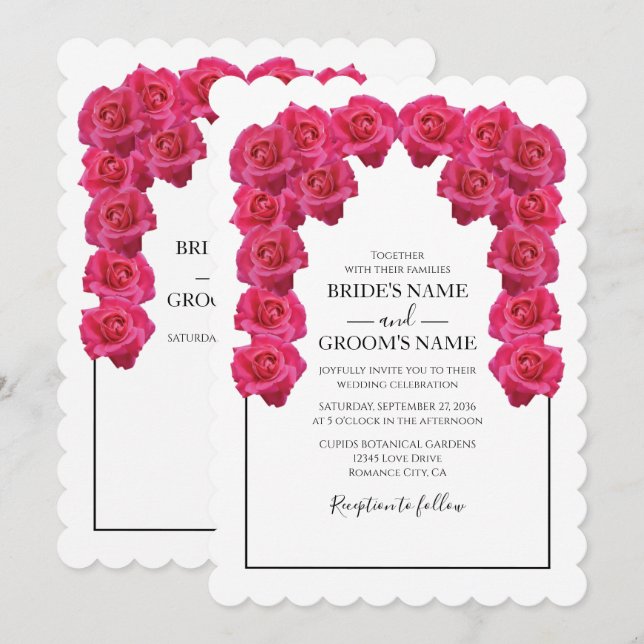 Roses Roses Roses Rustiques Invitations de mariage (Devant / Derrière)