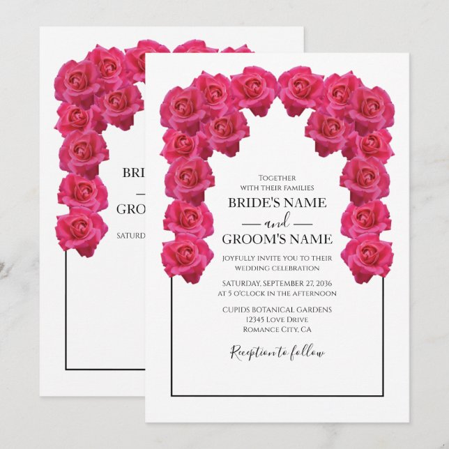 Roses Roses Roses Rustiques Invitations de mariage (Devant / Derrière)