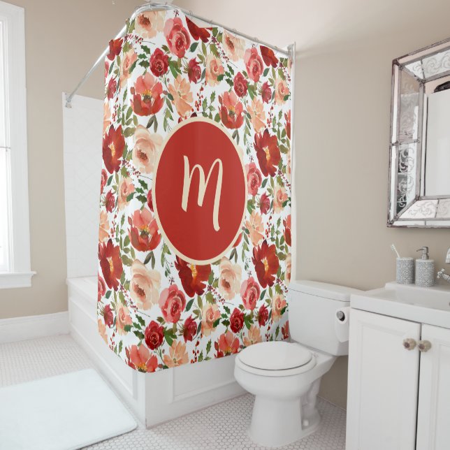 Roses Roses Rouges Poppies Fille tendance rideau d (En situation)