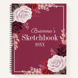 Roses roses rouges Votre nom Carnet carnet de croq