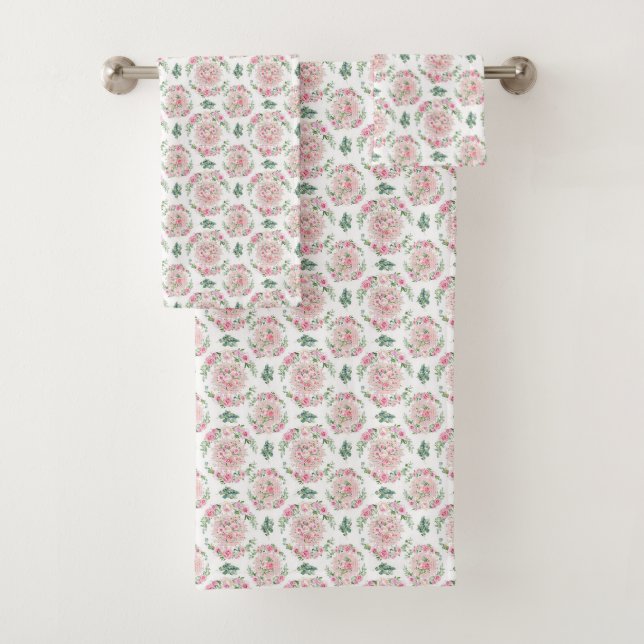 Roses roses verts feuillus d'eucalyptus Cadeau (En situation)