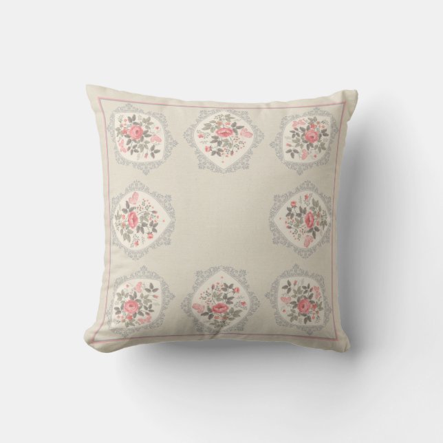Roses roses vintages coussin (Recto)