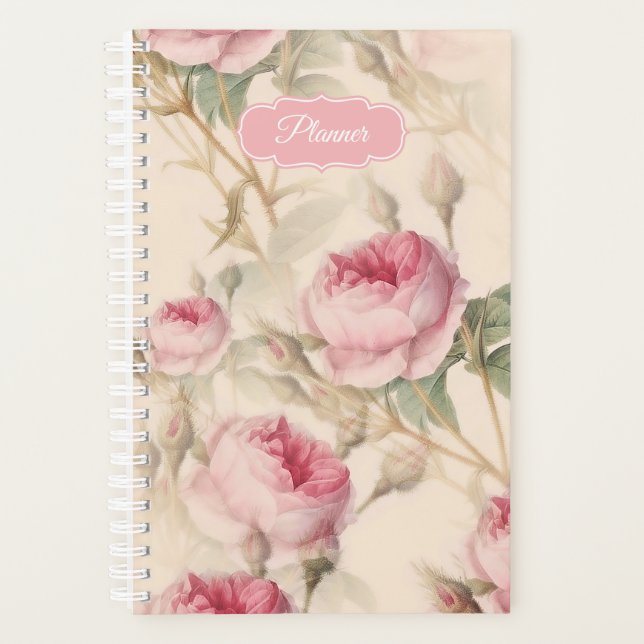 Roses roses Vintages Florales Planificateur (Devant)
