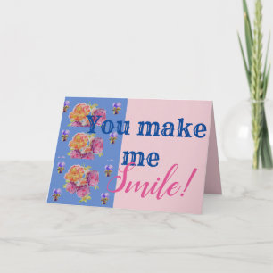 Roses roses Vous Me Faites Smile Citation Carte An