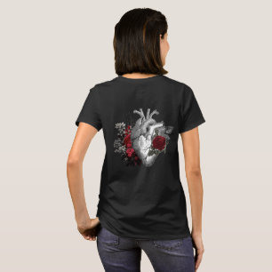 Roses rouge sang avec coeur vintage T-shirt