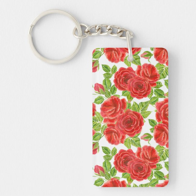 Roses rouges aquarelle transparente motif (Devant)