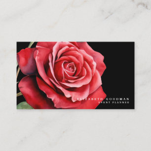 Roses rouges classiques Cartes de visite noirs