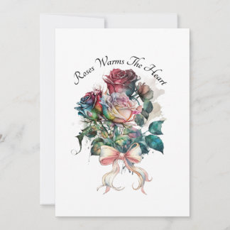 Roses rouges et roses avec une carte à nœud