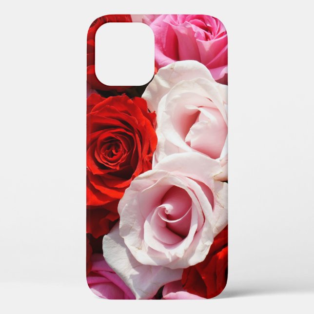 Roses rouges et roses iPhone 12 Coque (Verso)