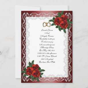 Roses rouges faire-part de mariage
