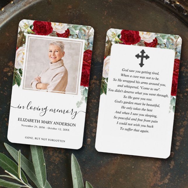 Roses rouges Floral Photo Sympathie Prière funérai (Créateur téléchargé)