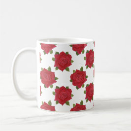 Roses rouges romantiques Mug de café personnalisé