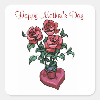Roses rouges - Sticker Carré