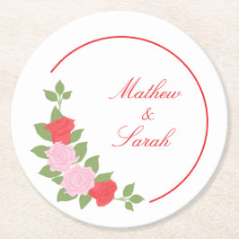Roses Runder Pappuntersetzer