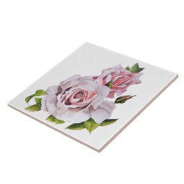 Roses sculpturaux sur carreaux de céramique