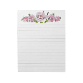 Roses sculpturaux sur un grand bloc-notes