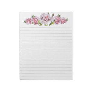 Roses sculpturaux sur un grand bloc-notes
