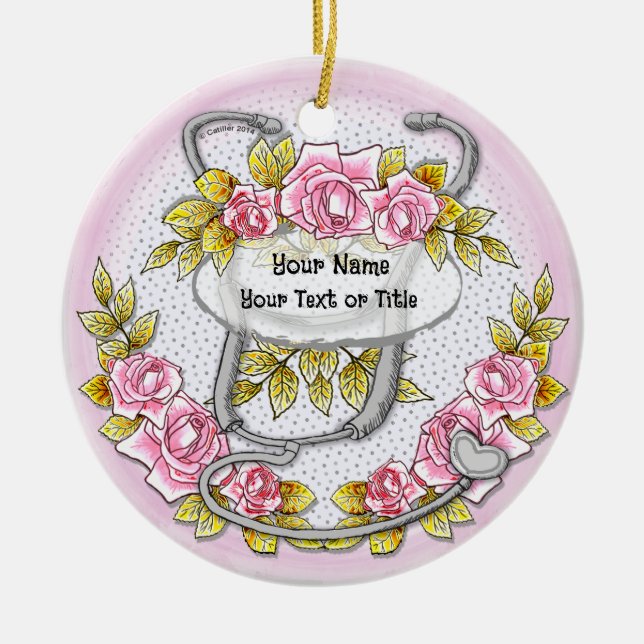 Roses Stethoscope nurse ornament (Vorne)