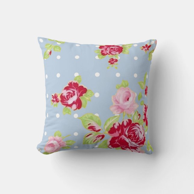 Roses sur Coussin bleu (Recto)