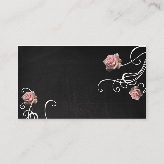 Roses sur des cartes de visite de tableau (Devant)
