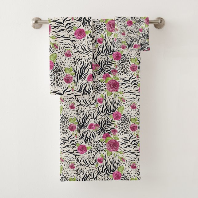 Roses sur le motif animal (En situation)