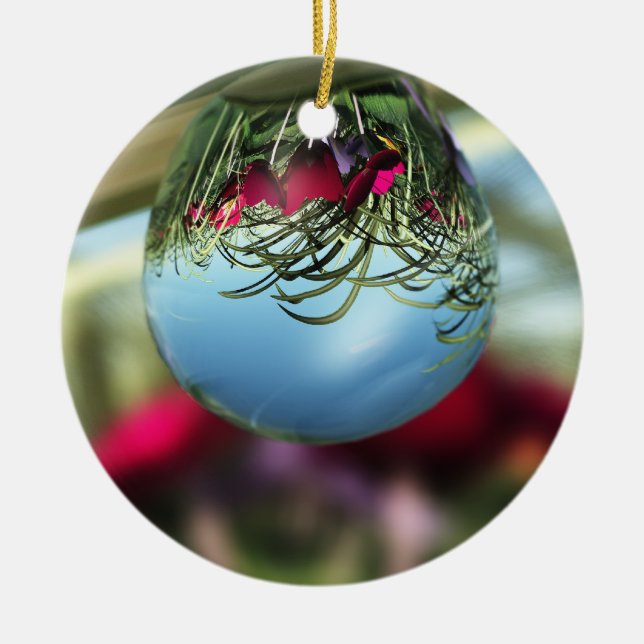 Roses sur Raindrops Ornement (Devant)