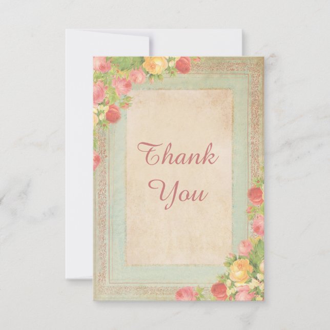 Roses Vintage Élégantes Merci (Devant)