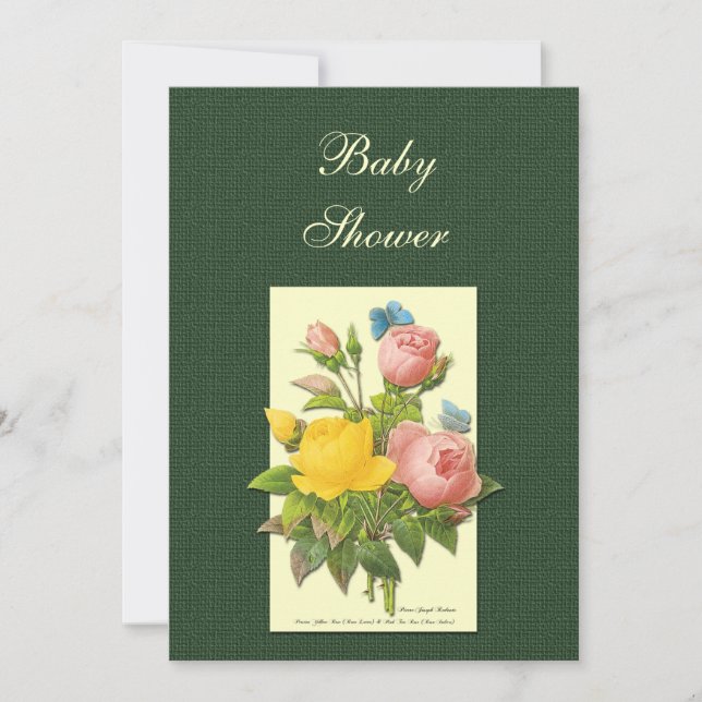 Roses vintages Custom Baby Shower Invitations (Devant)