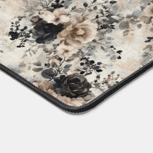 Roses vintages d'aquarelle en beige, noir