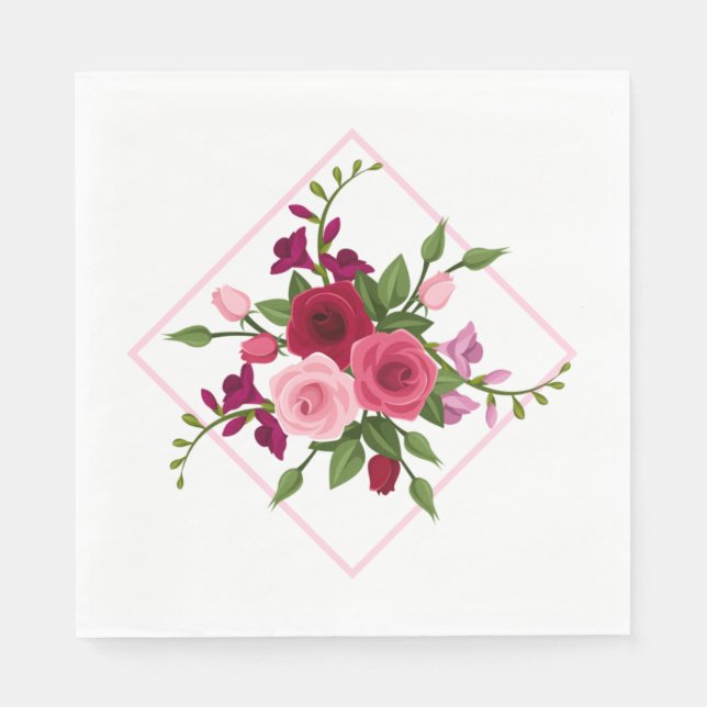 Roses Vintages de serviettes en papier (Devant)