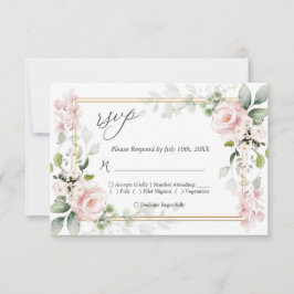 Roses Wedding RSVP Replikkarte