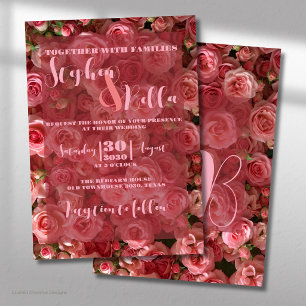 Roses Wedding Summer Floral Elegante Einladung