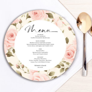 Roses WedelRound-Menu-Karte Menükarte