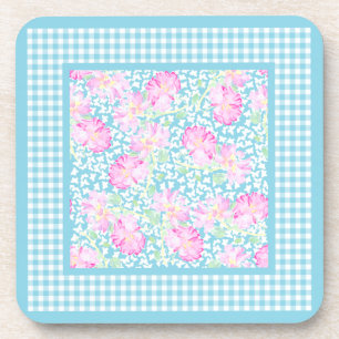 Roses White Butterfets Gingham Untersetzer Set