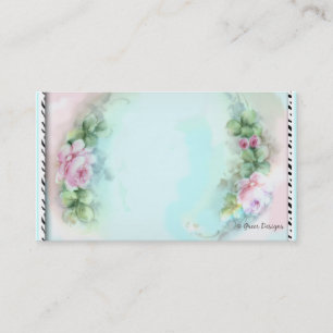 Roses Zebra Print Business Cards Visitenkarte