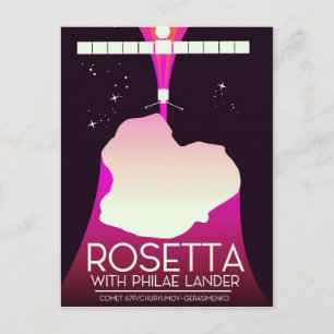 Rosetta & Philae Lander Raumfahrtkunst Postkarte