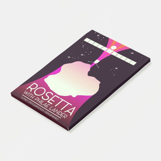 Rosetta & Philae Lander Space Art. Post-it Klebezettel (angewinkelt)