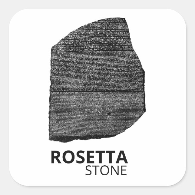 Rosetta Stone: Ancient Egypt Hieroglyph Language Quadratischer Aufkleber (Vorderseite)