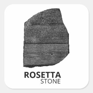 Rosetta Stone: Hieroglyphe Sprache des alten Ägypt Quadratischer Aufkleber