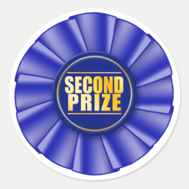 Rosette-Aufkleber für den zweiten Preis Runder Aufkleber (Vorderseite)