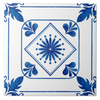 Rosette (Classic Blue) Keramik Tile Fliese