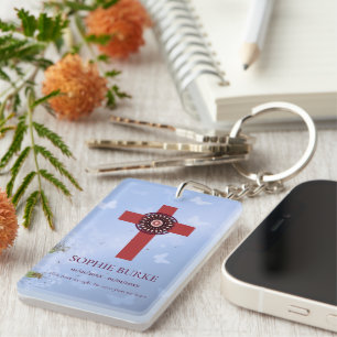 Rosette Croix Bleu Papillons Poème commémoratif po