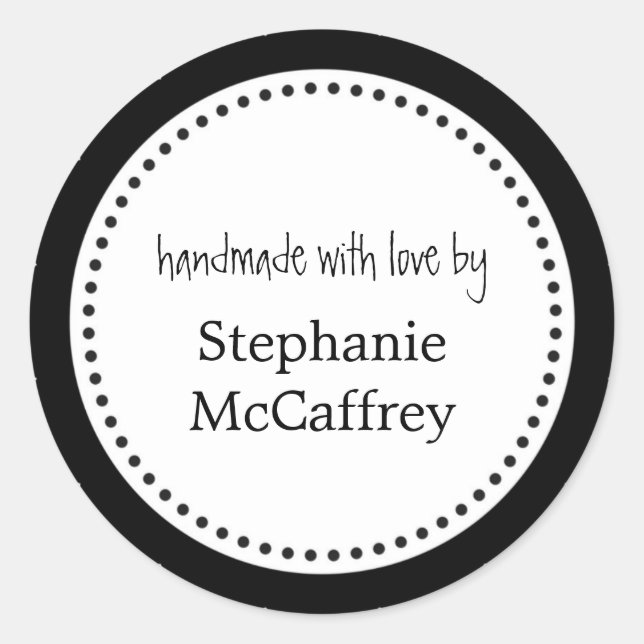 Rosette en noir blanc à la main étiquette parti (Devant)