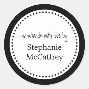 Rosette en noir blanc à la main étiquette parti