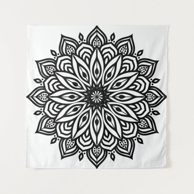Rosette Mandala Dekoration Wandteppich (Vorderseite)