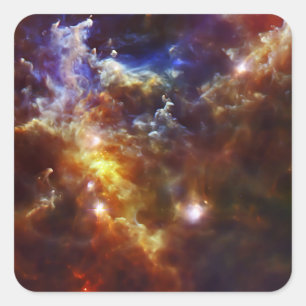 Rosette-Nebula-Kinderzimmer Quadratischer Aufkleber