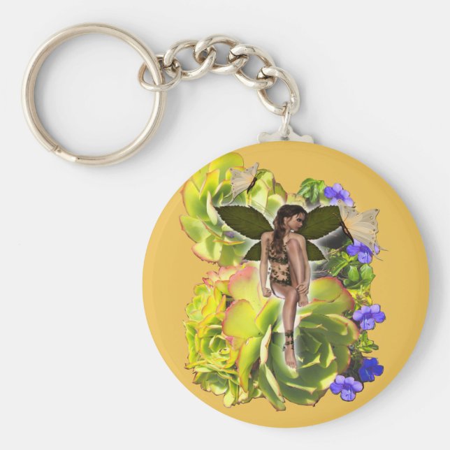 Rosette Succulent Besucher Schlüsselanhänger (Vorne)