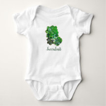 Rosette Succulents Baby Bodysuit